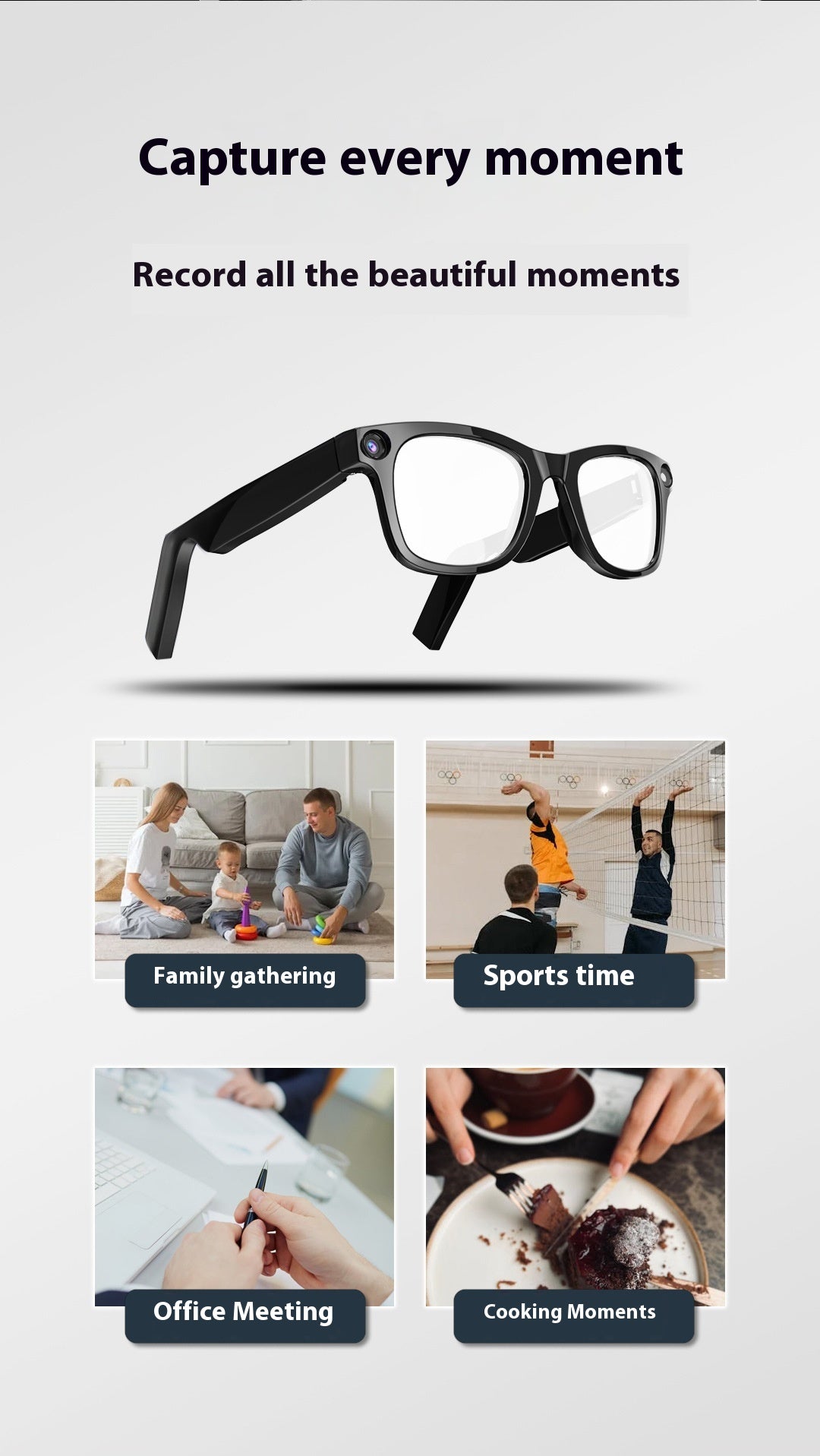 AI Camera Smart Glasses HD