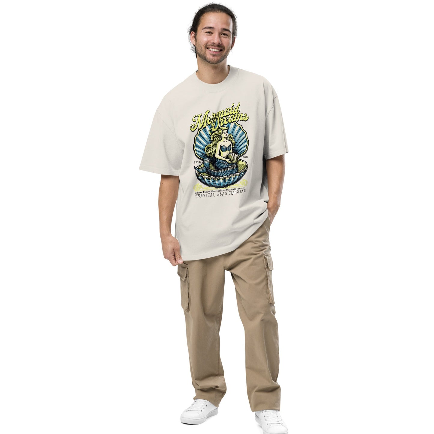 Oversized Mermaid Dreams faded t-shirt