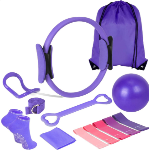 13-Piece Yoga and Pilates Set with resistance bands and carry bag