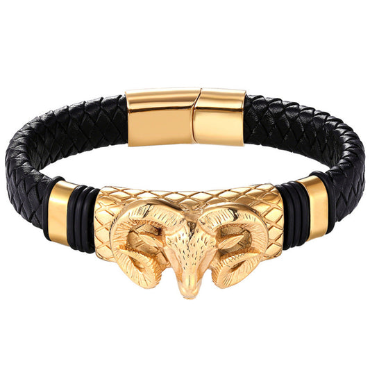 Men's Constellation Stainless Steel Braided Bracelet