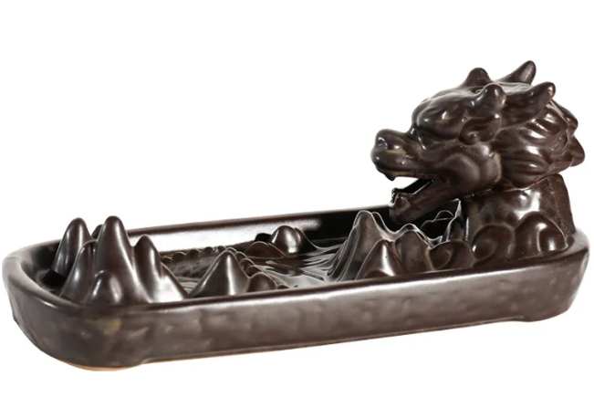 Ceramic Backflow Incense Burner – Waterfall Smoke Effect | Meditation, Relaxation & Home Décor | Backflow Incense Cone Holder