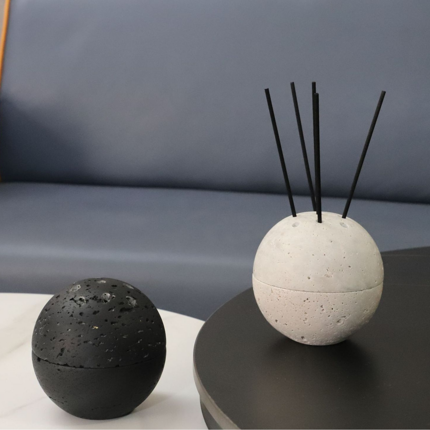 Cave Stone Marble Incense Burner – Modern Minimalist Stone Incense Holder | White & Black | Small & Large