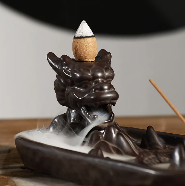Ceramic Backflow Incense Burner – Waterfall Smoke Effect | Meditation, Relaxation & Home Décor | Backflow Incense Cone Holder