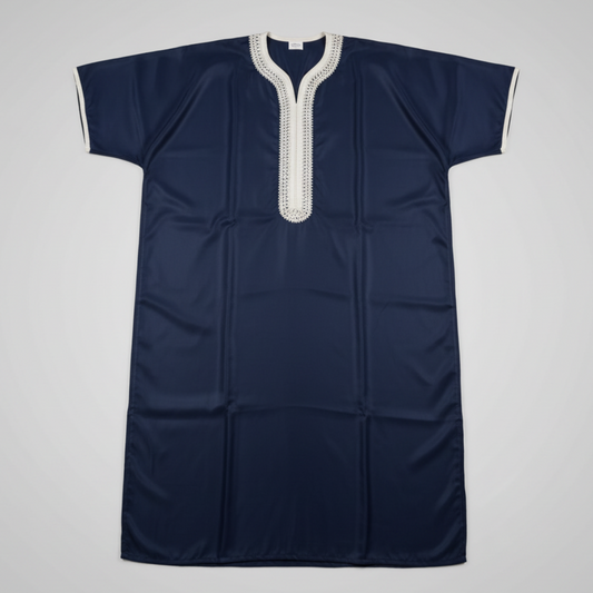 Stylish Men's Black Long Shirt Muslim Robe