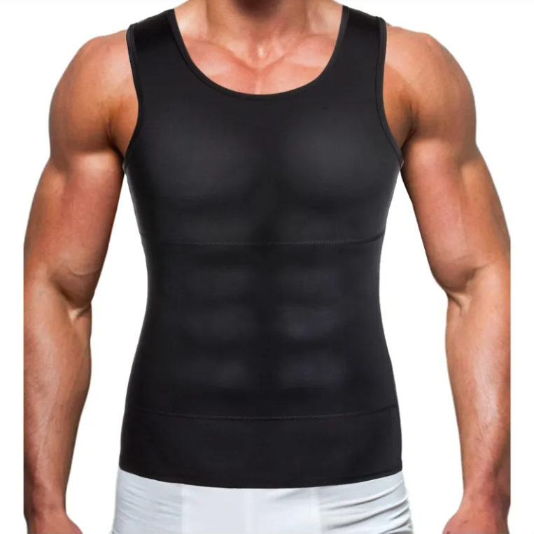 Men's Body Shaping Compression Top – Slim Fit Nylon T-Shirt for Everyday Wear | S–4XL